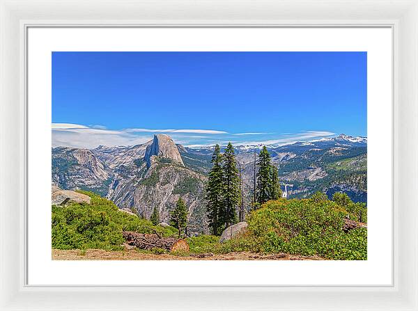 Forest Landscape of Half Dome and Waterfall - Framed Print