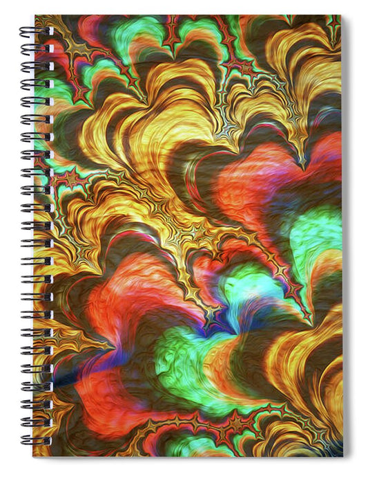 Fractal Abstracts of Waves - Spiral Notebook
