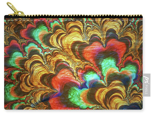 Fractal Abstracts of Waves - Zip Pouch