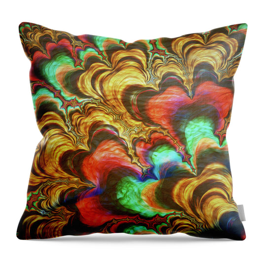 Fractal Abstracts of Waves - Throw Pillow