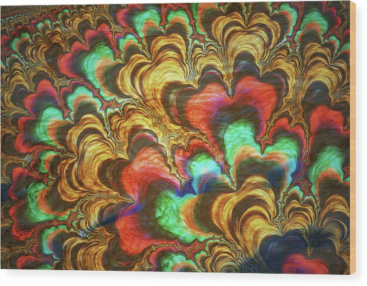 Fractal Abstracts of Waves - Wood Print