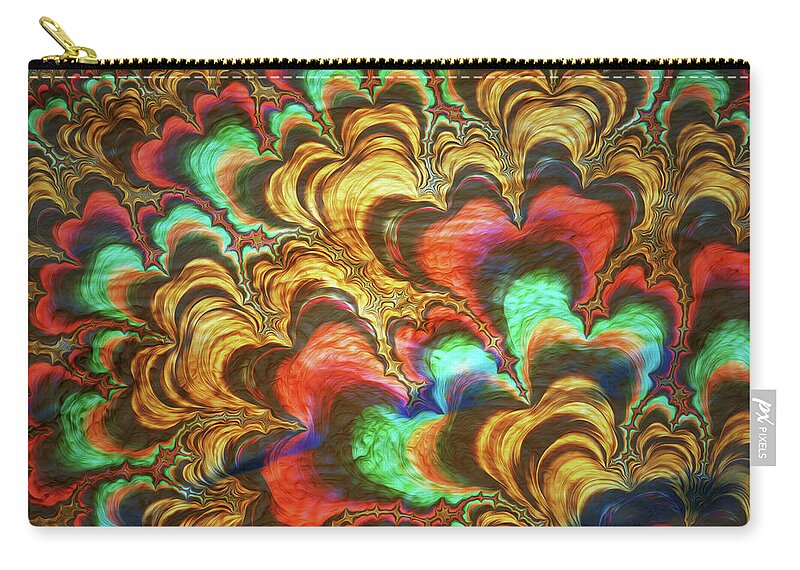 Fractal Abstracts of Waves - Zip Pouch