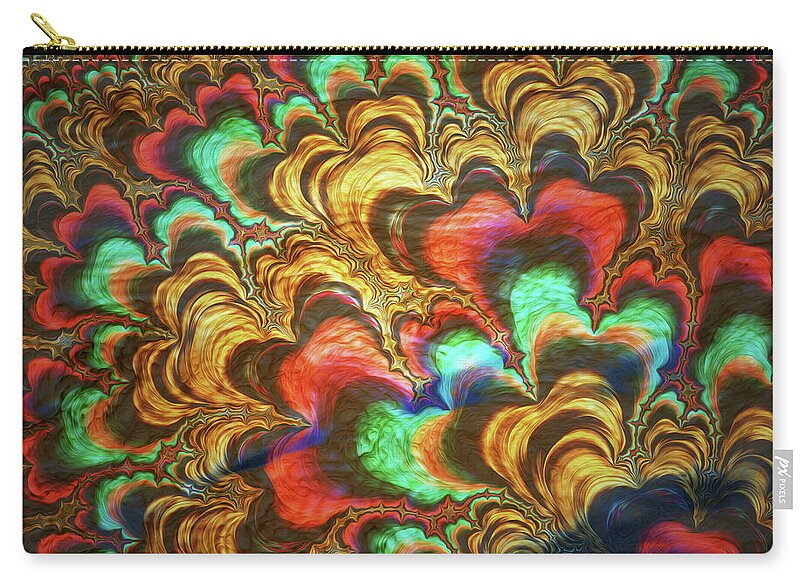 Fractal Abstracts of Waves - Zip Pouch