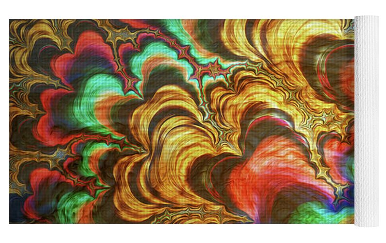 Fractal Abstracts of Waves - Yoga Mat