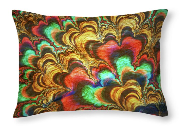 Fractal Abstracts of Waves - Throw Pillow