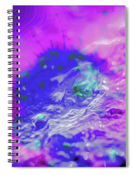 Fractal art of Dark Purples and Magentas - Spiral Notebook