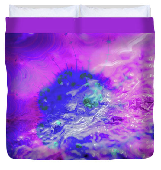 Fractal art of Dark Purples and Magentas - Duvet Cover