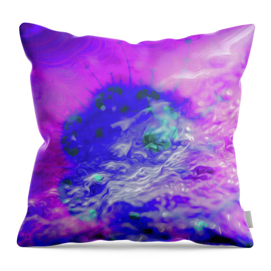 Fractal art of Dark Purples and Magentas - Throw Pillow