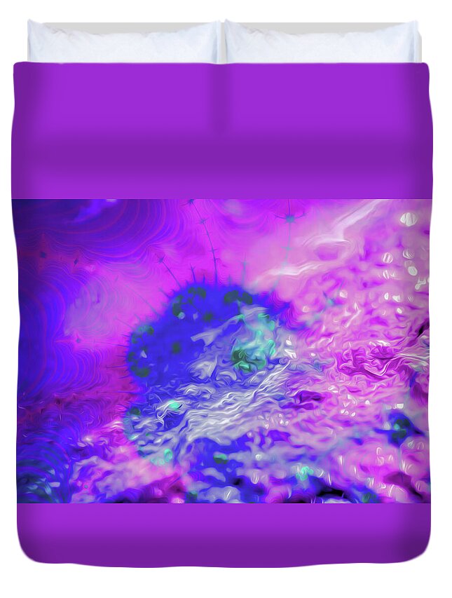 Fractal art of Dark Purples and Magentas - Duvet Cover