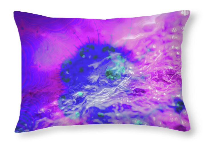 Fractal art of Dark Purples and Magentas - Throw Pillow