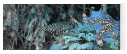 Fractals of Blue in a Garden - Yoga Mat