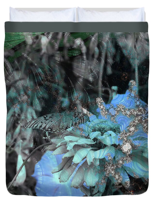 Fractals of Blue in a Garden - Duvet Cover