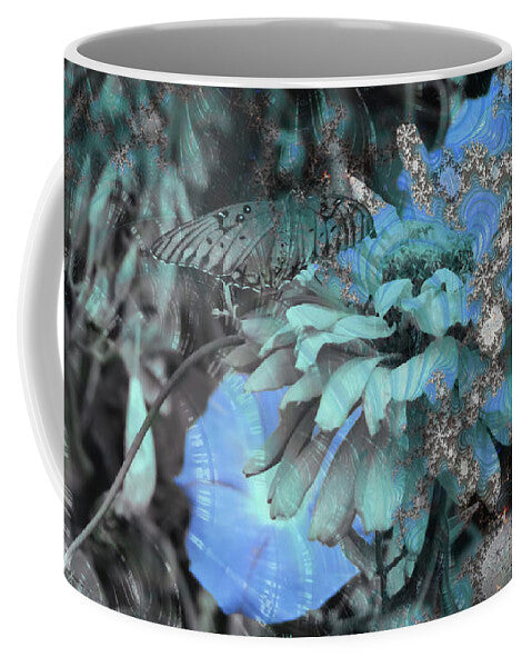 Fractals of Blue in a Garden - Mug