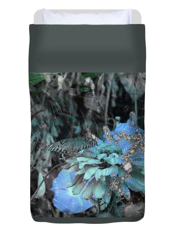 Fractals of Blue in a Garden - Duvet Cover