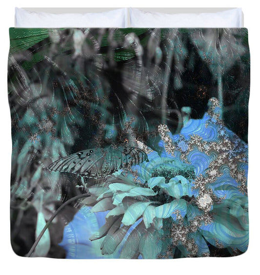 Fractals of Blue in a Garden - Duvet Cover