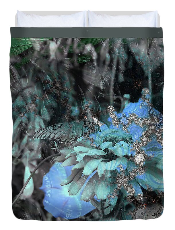 Fractals of Blue in a Garden - Duvet Cover