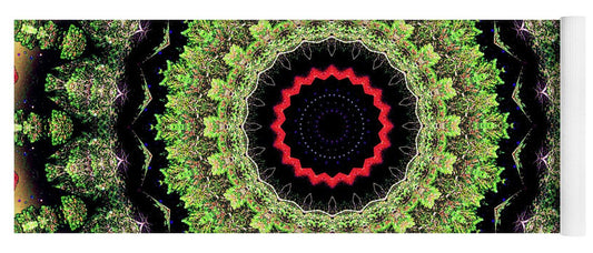 Fractals of Greens Kaleidoscope Pattern - Yoga Mat