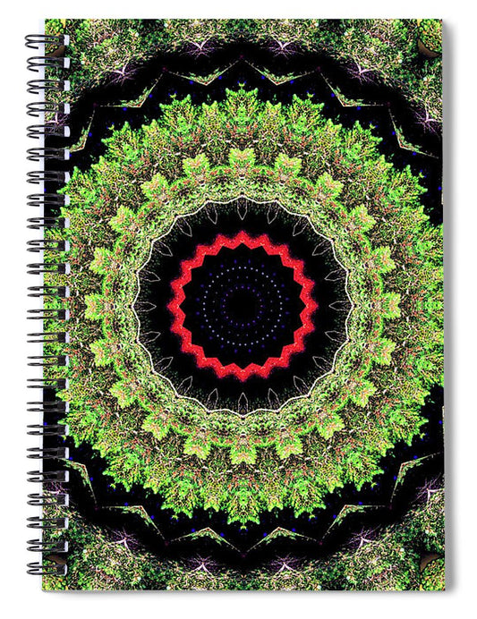 Fractals of Greens Kaleidoscope Pattern - Spiral Notebook