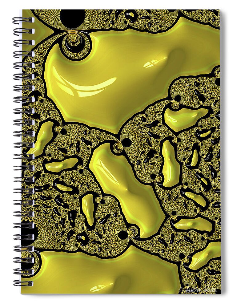 Fractals of Yellow Abstracts  - Spiral Notebook