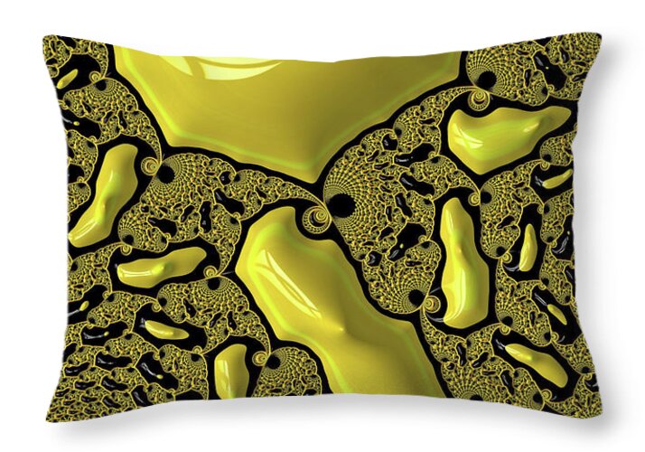Fractals of Yellow Abstracts  - Throw Pillow