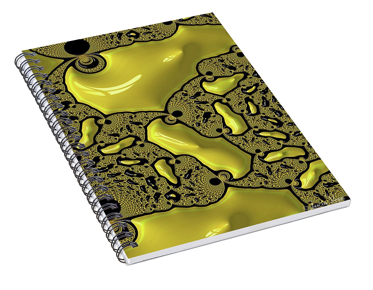 Fractals of Yellow Abstracts  - Spiral Notebook