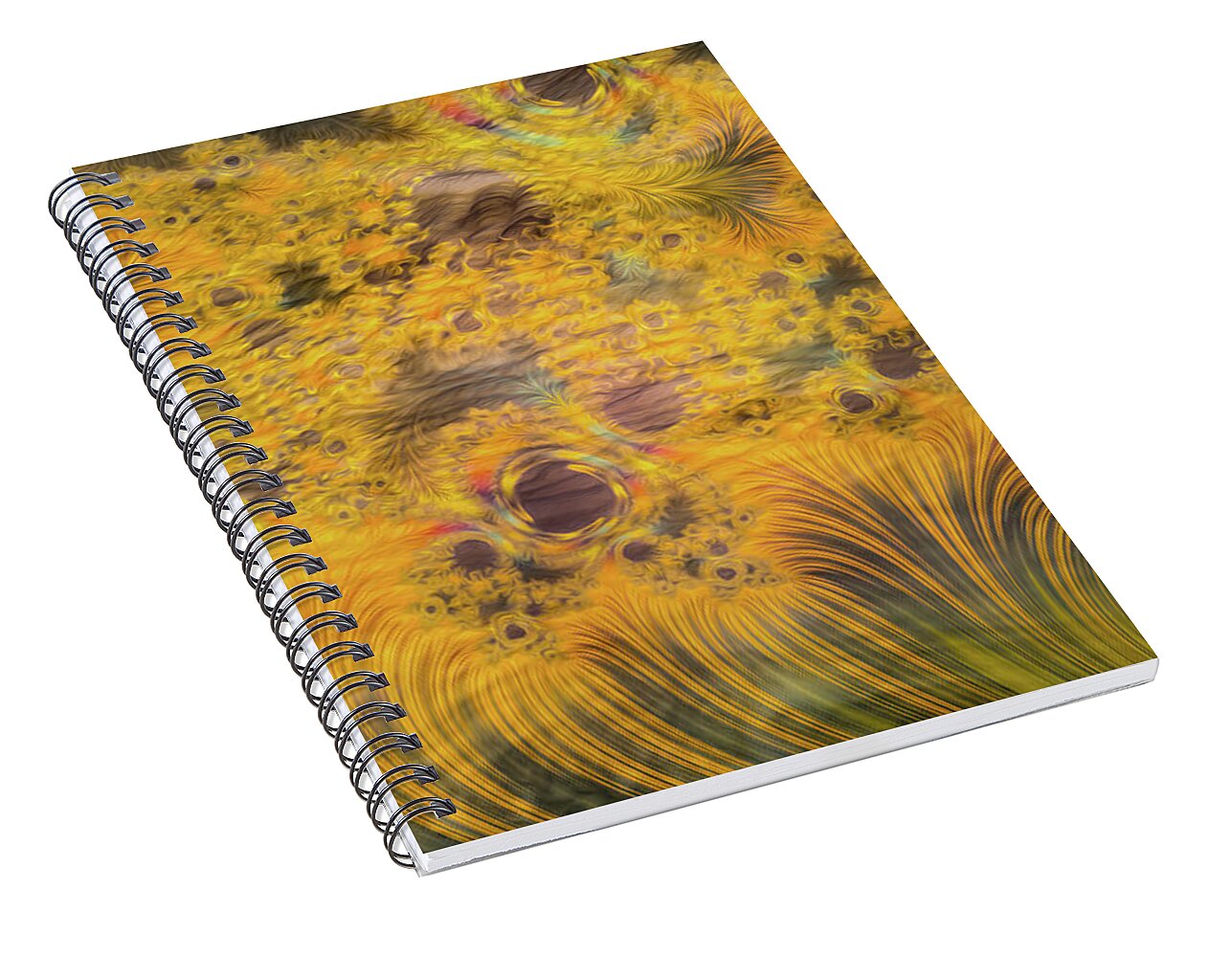 Fractals of Yellow Art - Spiral Notebook