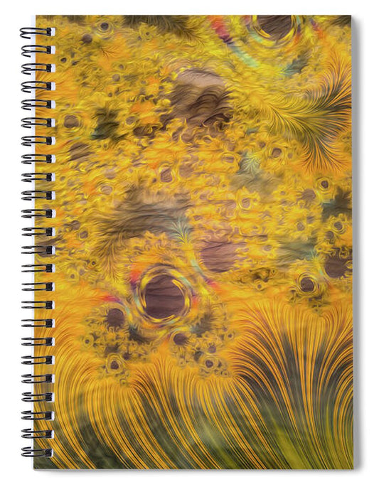Fractals of Yellow Art - Spiral Notebook