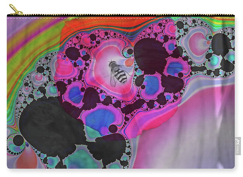 Fractals with Tiny Bumble Bee - Zip Pouch