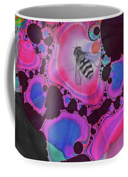Fractals with Tiny Bumble Bee - Mug