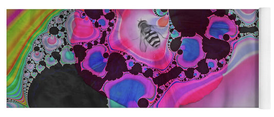 Fractals with Tiny Bumble Bee - Yoga Mat