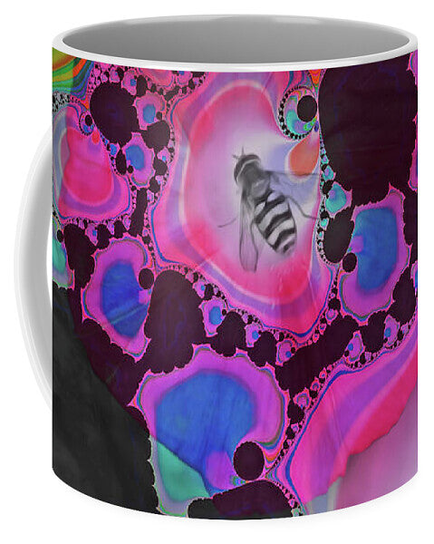 Fractals with Tiny Bumble Bee - Mug