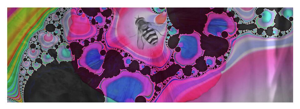 Fractals with Tiny Bumble Bee - Yoga Mat