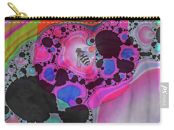 Fractals with Tiny Bumble Bee - Zip Pouch