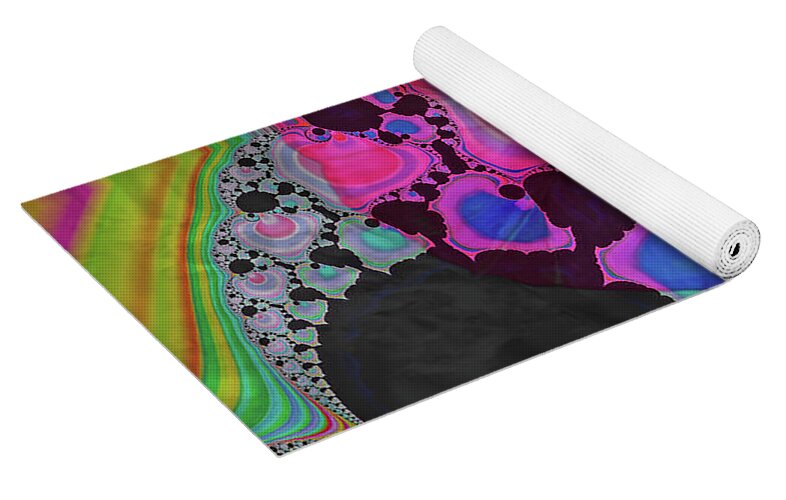 Fractals with Tiny Bumble Bee - Yoga Mat