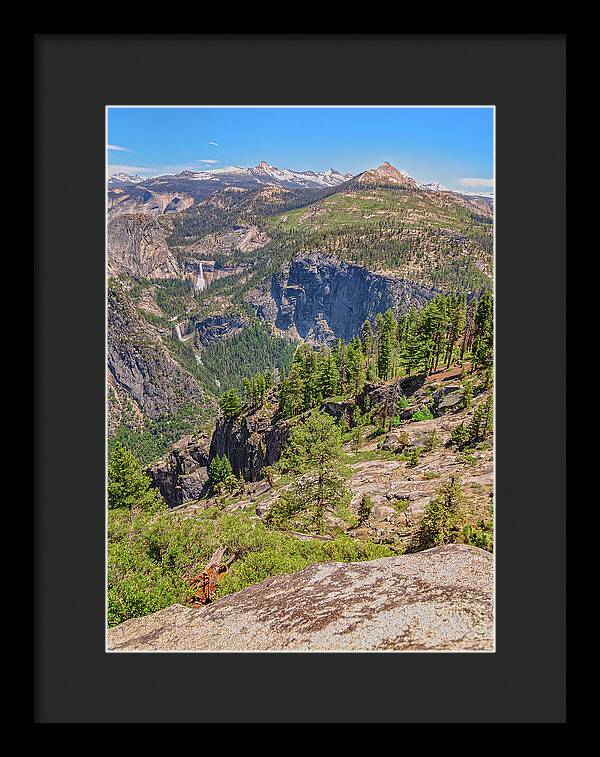 Glacier Point High Above Scene - Framed Print