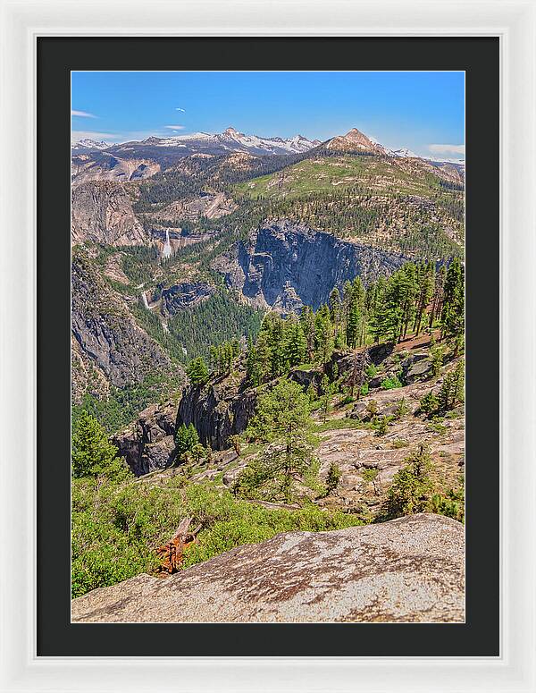 Glacier Point High Above Scene - Framed Print