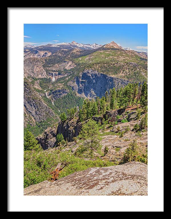 Glacier Point High Above Scene - Framed Print