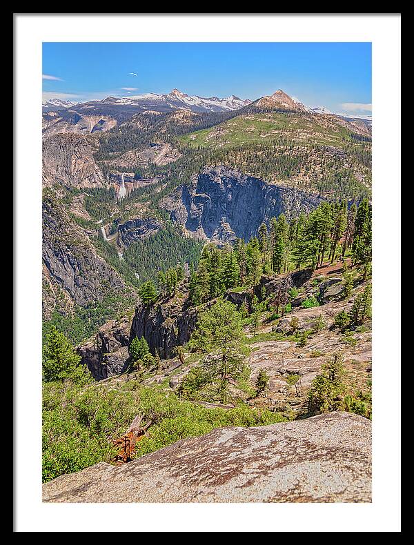 Glacier Point High Above Scene - Framed Print