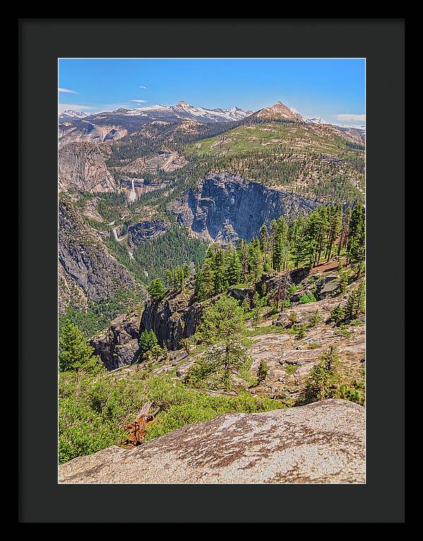 Glacier Point High Above Scene - Framed Print