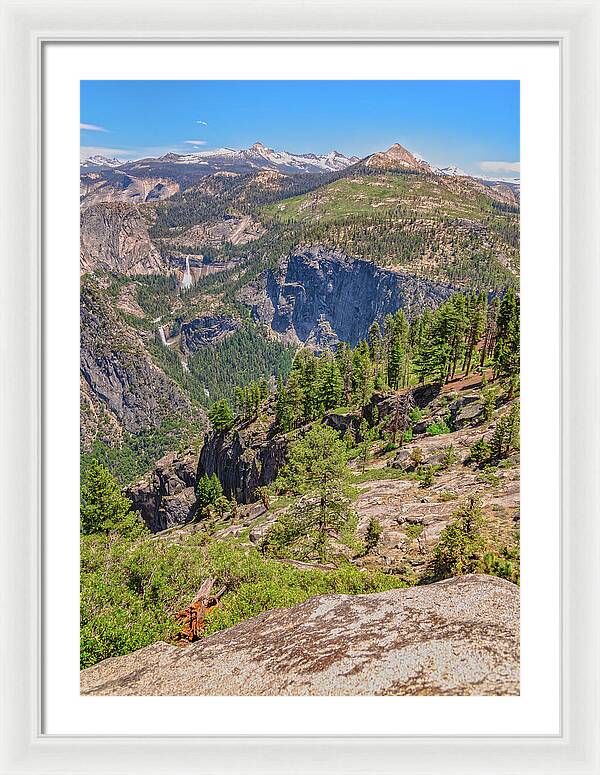 Glacier Point High Above Scene - Framed Print