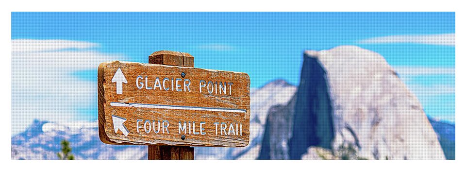 Glacier Point Sign and Half Dome in the Distance - Yoga Mat