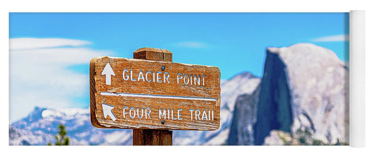 Glacier Point Sign and Half Dome in the Distance - Yoga Mat