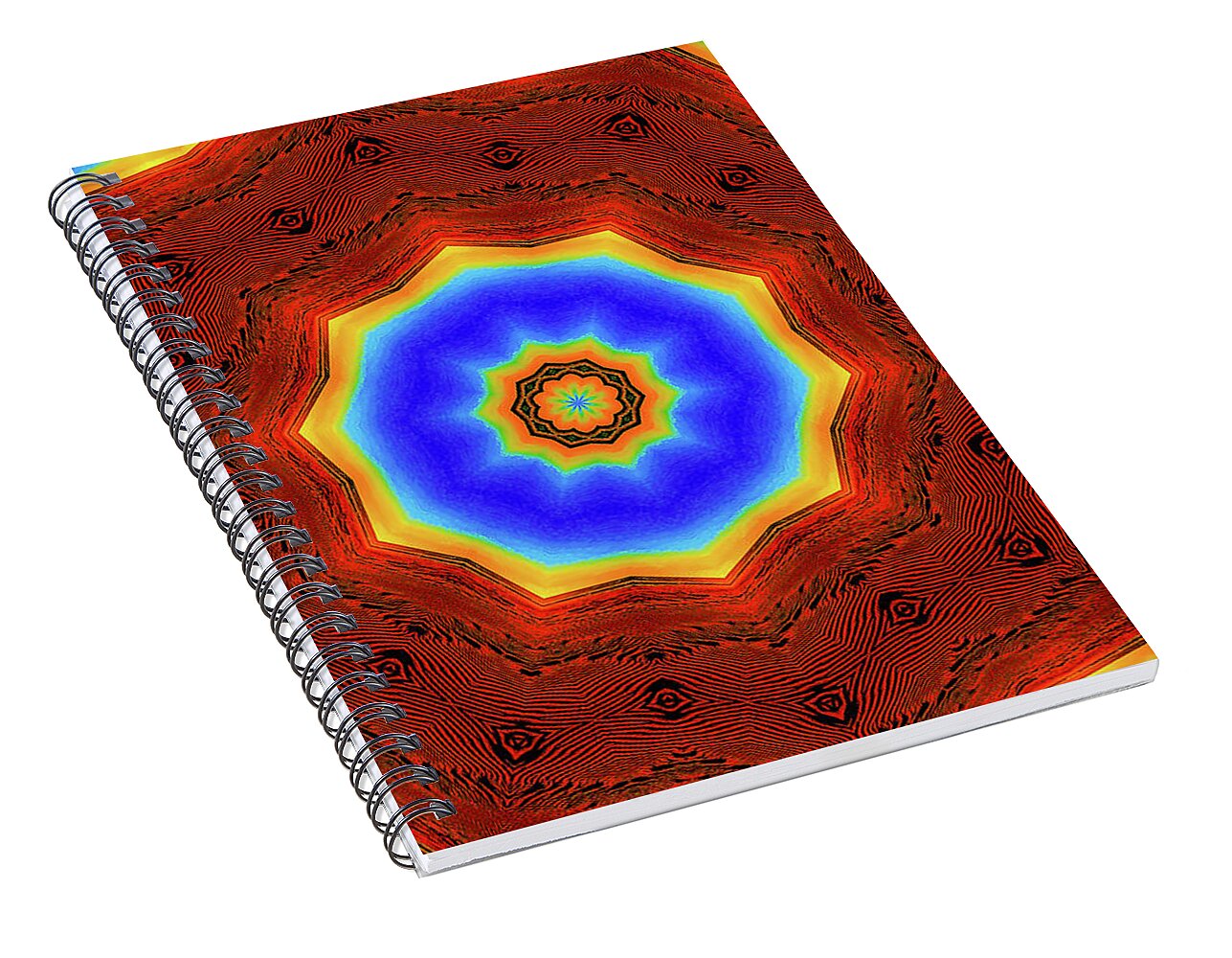 Glowing Star Lights Mandala - Spiral Notebook