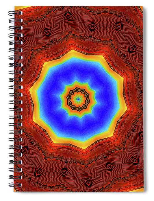 Glowing Star Lights Mandala - Spiral Notebook