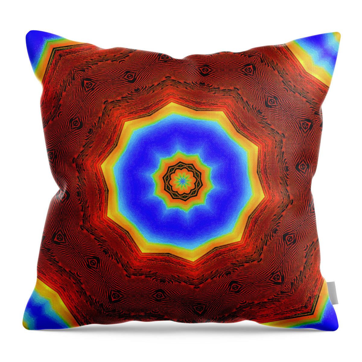Glowing Star Lights Mandala - Throw Pillow