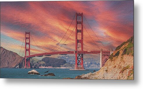 Golde Gate from Baker Beach San Francisco - Metal Print