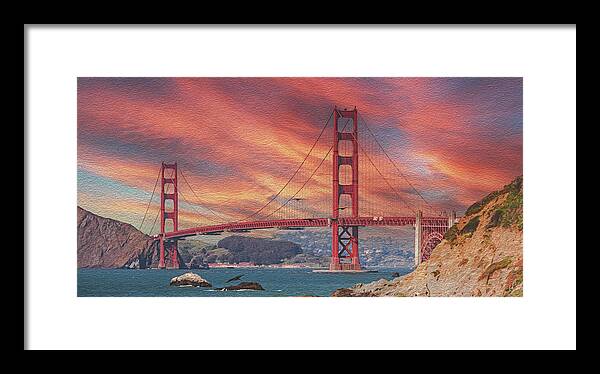 Golde Gate from Baker Beach San Francisco - Framed Print