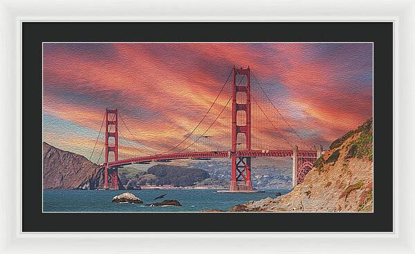 Golde Gate from Baker Beach San Francisco - Framed Print