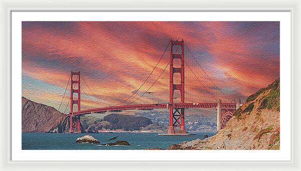 Golde Gate from Baker Beach San Francisco - Framed Print