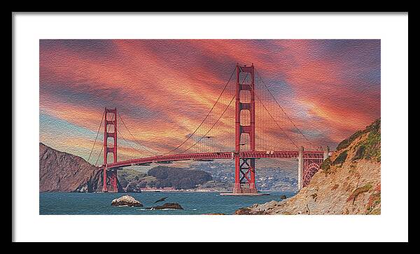 Golde Gate from Baker Beach San Francisco - Framed Print